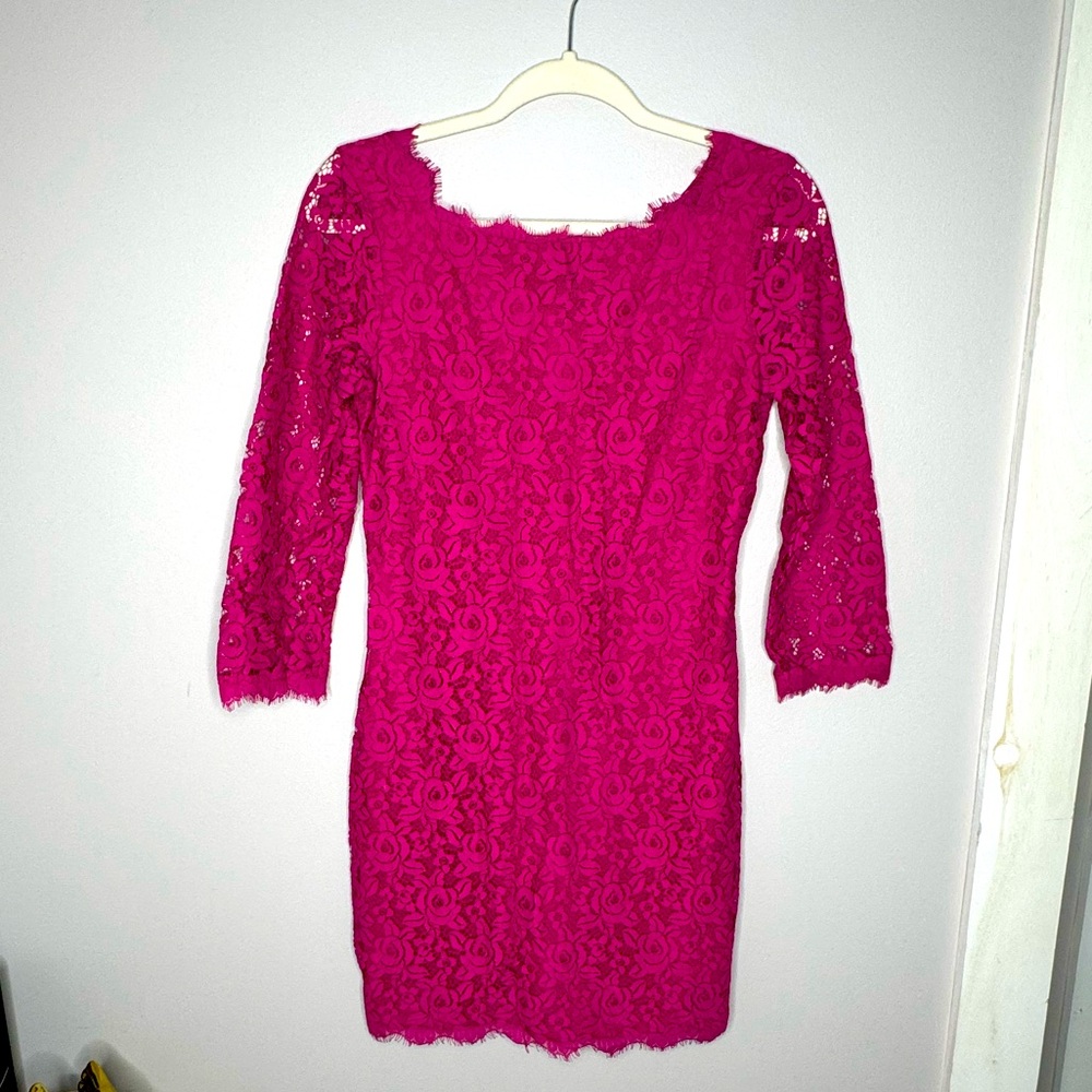 Diane Von Furstenberg Lace Zarita Vintage Dress Pink Size 4